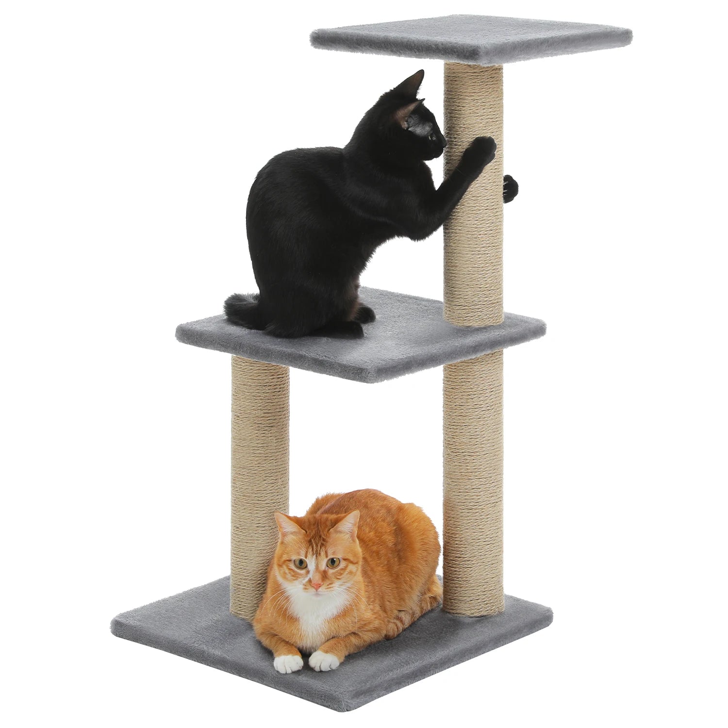 Cat Tree Tower for Indoor Cats – 2 Styles Cat Activity Center with Scratching Posts, Large Hammock & Removable Top Perch (Grey)