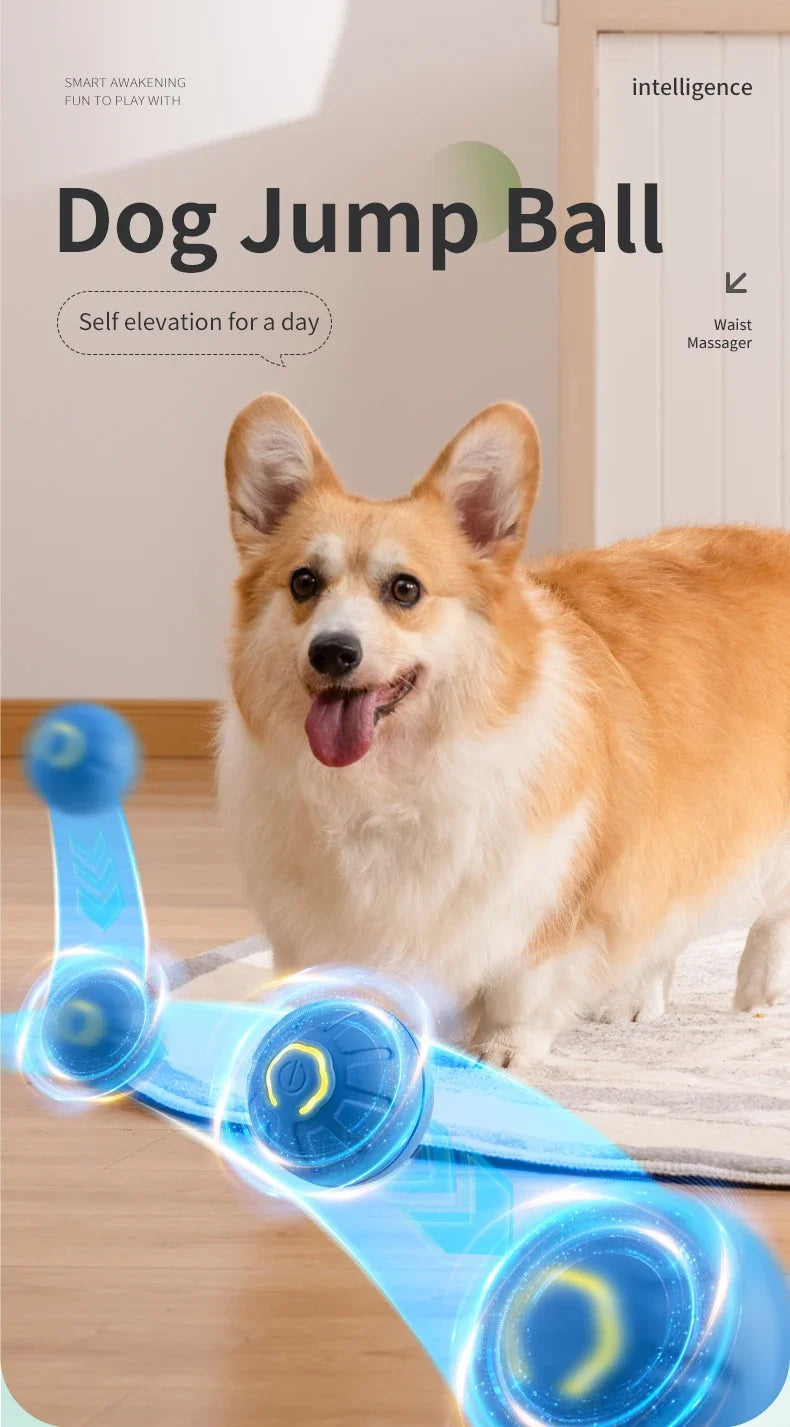 Smart Electronic Interactive Pet Toy Ball – USB Rechargeable Moving, Jumping & Bouncing Ball for Dogs & Cats