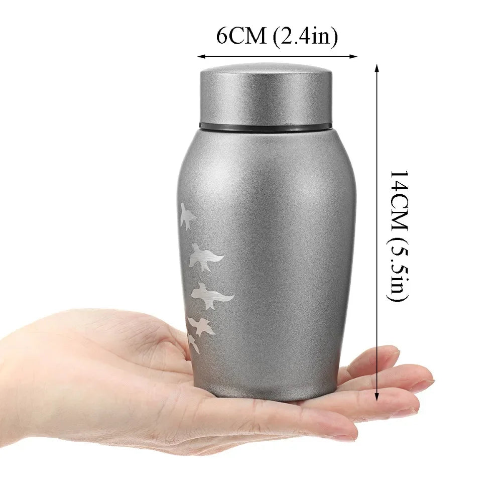 Multi-Colored Stainless Steel Pet Cremation Urn – Sealed Memorial Jar for Dog, Cat, Bird & Small Animal Ashes, Pet Loss Souvenir