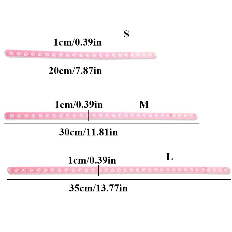 6/12PCS Newborn Puppy & Kitten Identification Collars – Adjustable Footprint Pattern Whelping Collars for Pet Classification