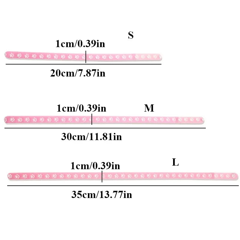 6/12PCS Newborn Puppy & Kitten Identification Collars – Adjustable Footprint Pattern Whelping Collars for Pet Classification