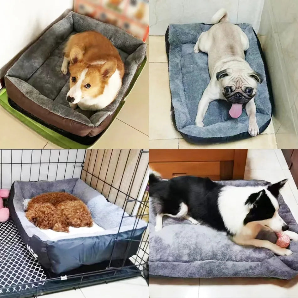 4 Styles Plush Pet Sofa Bed – Removable Washable Cover & Waterproof Upholstery for Dogs & Cats (All Seasons)