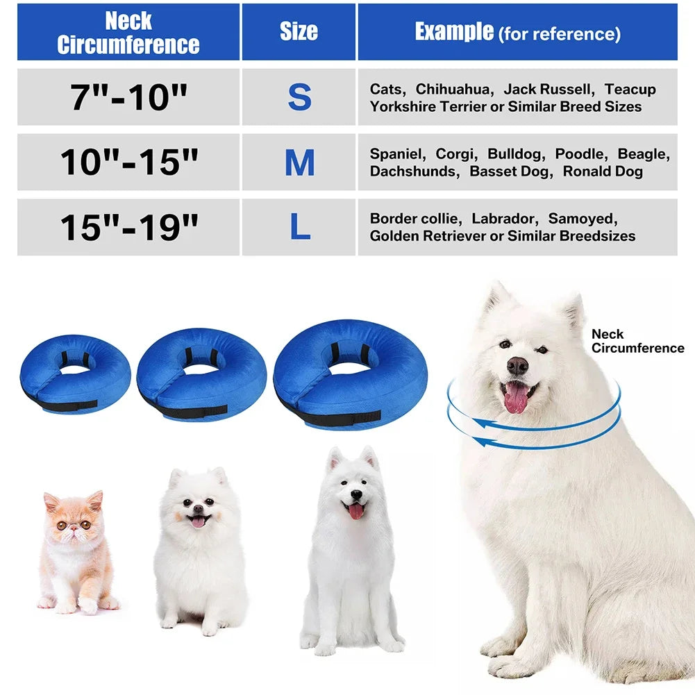 Inflatable Dog Recovery Collar – Soft Protective Cone for Dogs & Cats