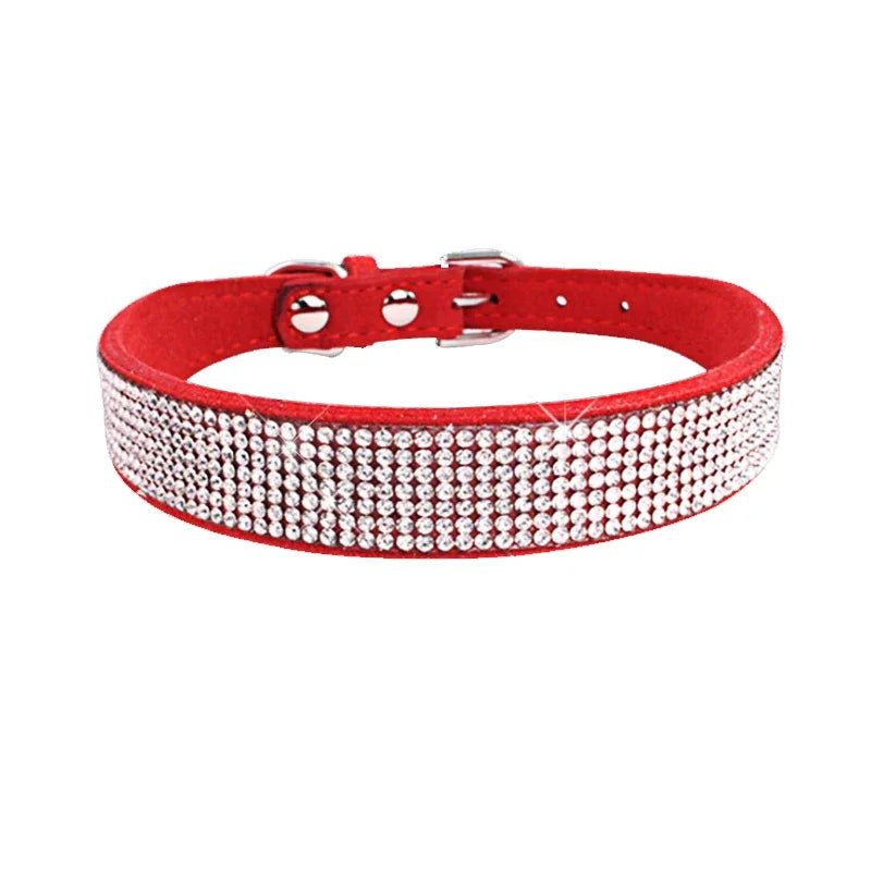 Crystal Glitter Rhinestone Dog Collar – Sparkling Pet Collar with Zinc Alloy Buckle for Small & Medium Dogs and Cats