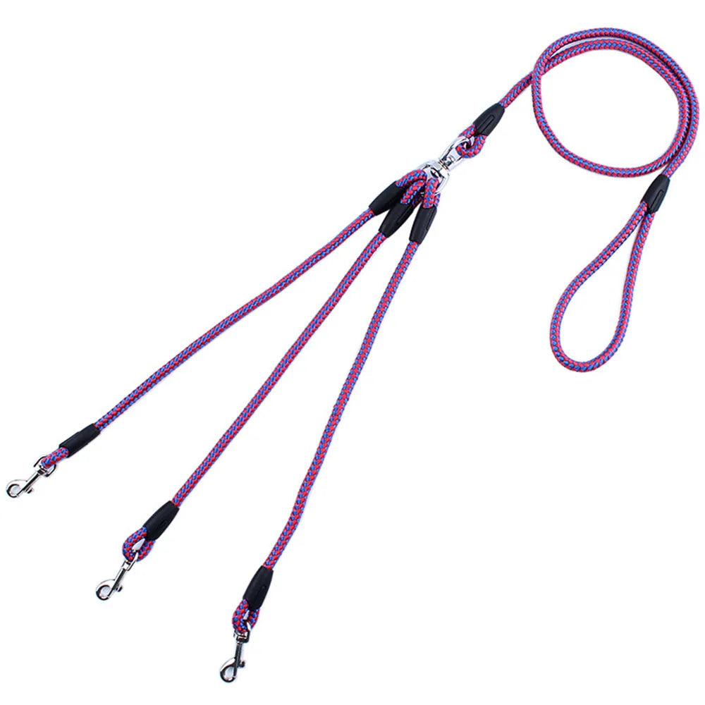 No-Tangle Triple Dog Leash Coupler – 3-Way Splitter for Small Dogs