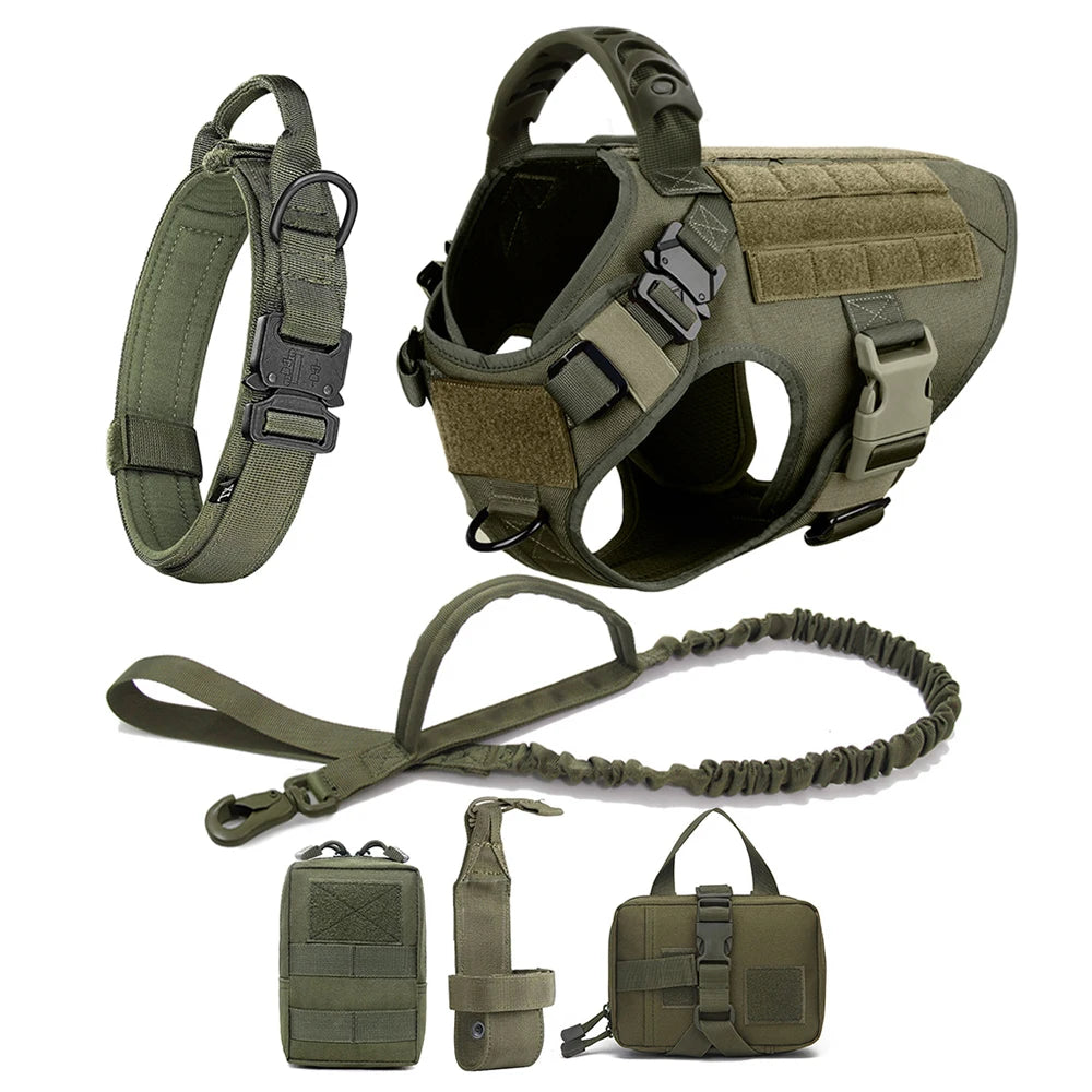 Large Dog Harness & Leash Set – Training Vest for German Shepherds, Malinois & Big Dogs