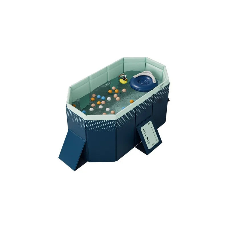 2.6m / 3m Foldable Outdoor Swimming Pool – Non-Inflatable Hard Plastic Pool for Kids, Adults & Dogs