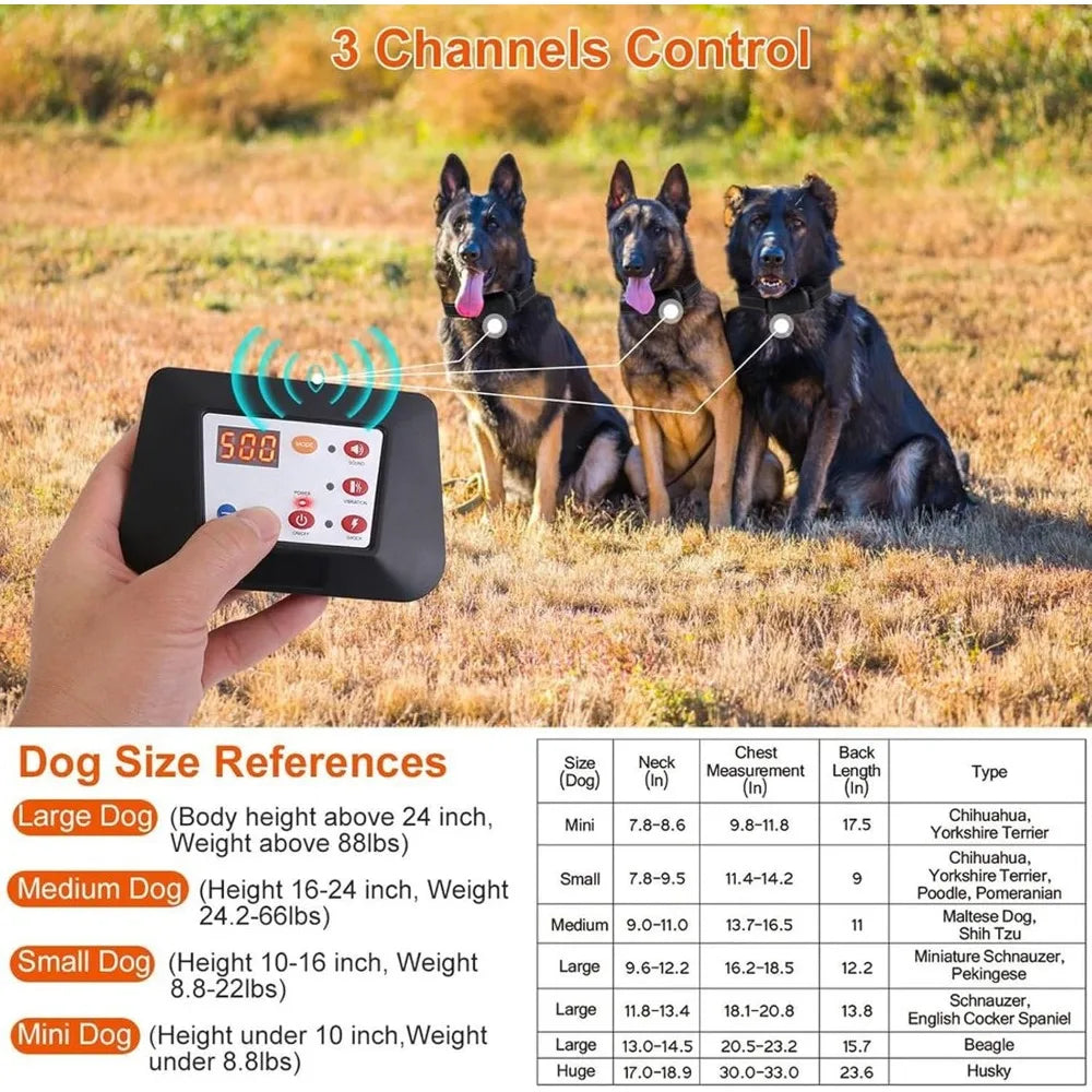Wireless Dog Fence with Remote Training Collar – Waterproof, Rechargeable, Vibration & Shock (80–164 ft Range)