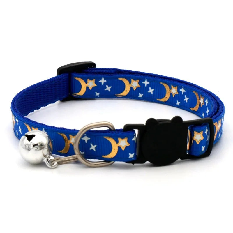 Adjustable Pet Collar with Bell – Colorful Cartoon Footprint Design for Puppies, Dogs & Cats