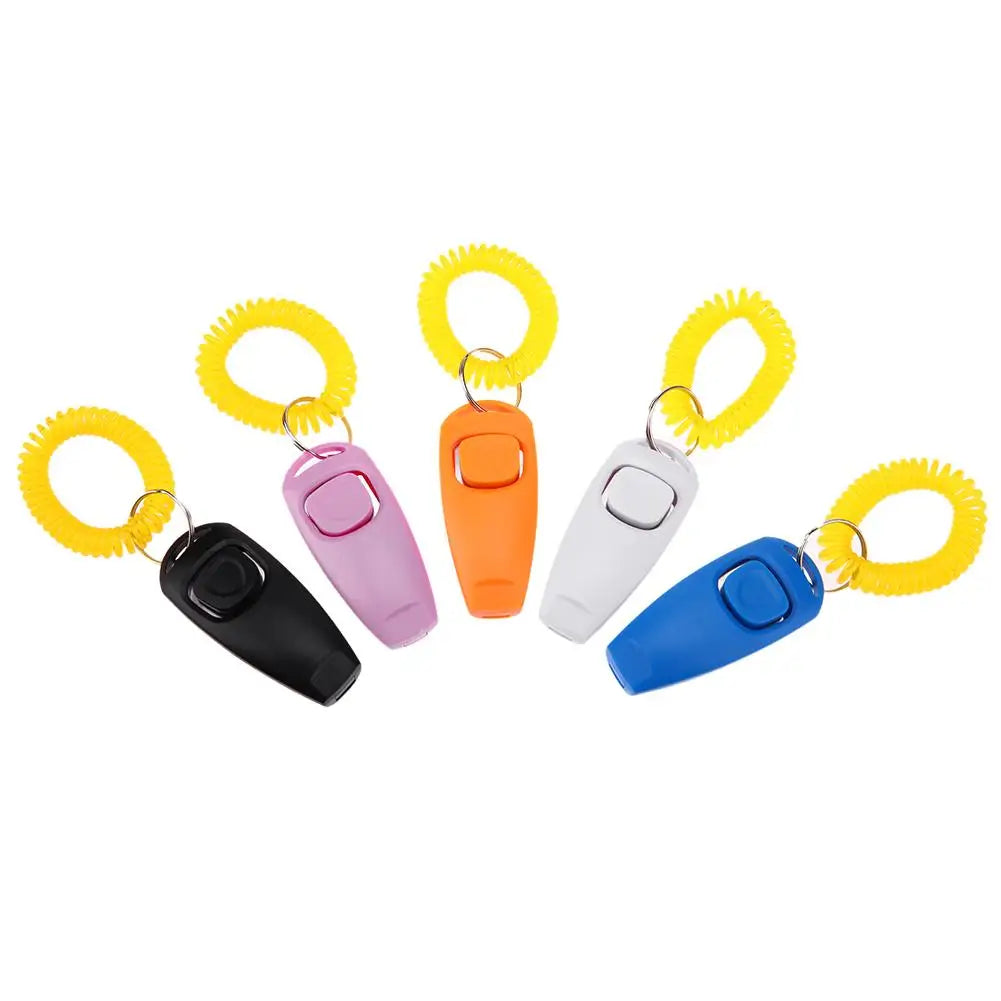 Pet Training Clicker & Whistle Combo – Sound-Based Training Aid with Key Ring for Dogs and Cats