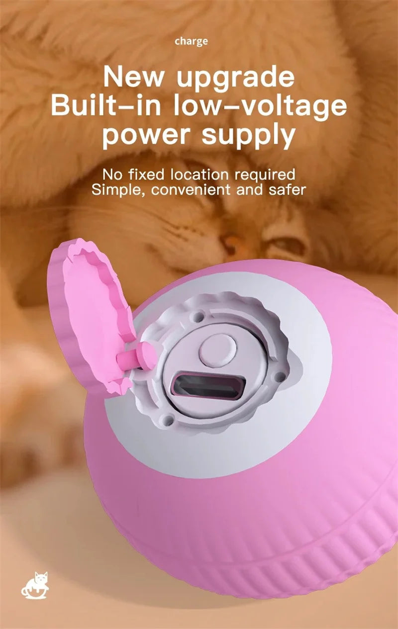 Automatic Rolling Cat Toy Ball – Self-Moving Electric Ball for Kitten Training & Play