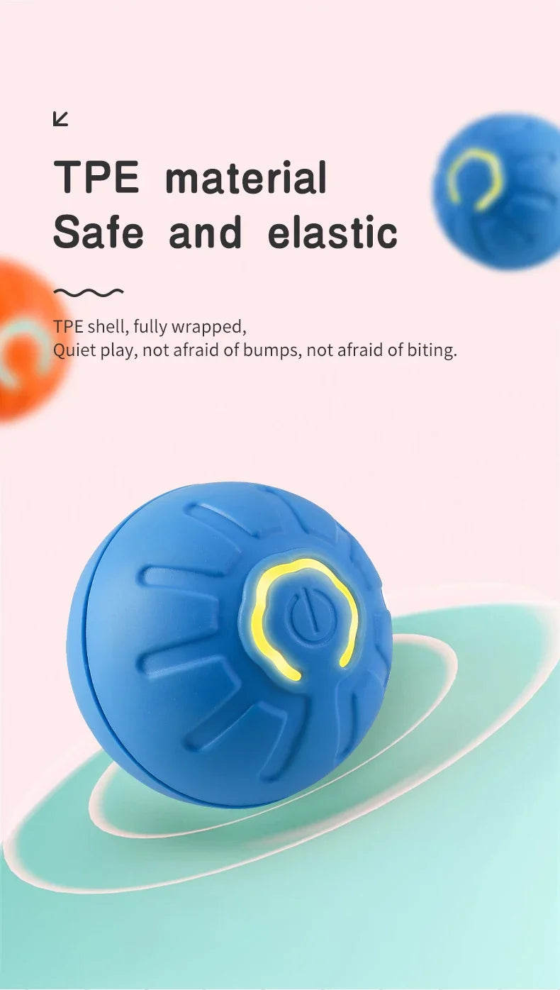 Smart Electronic Interactive Pet Toy Ball – USB Rechargeable Moving, Jumping & Bouncing Ball for Dogs & Cats