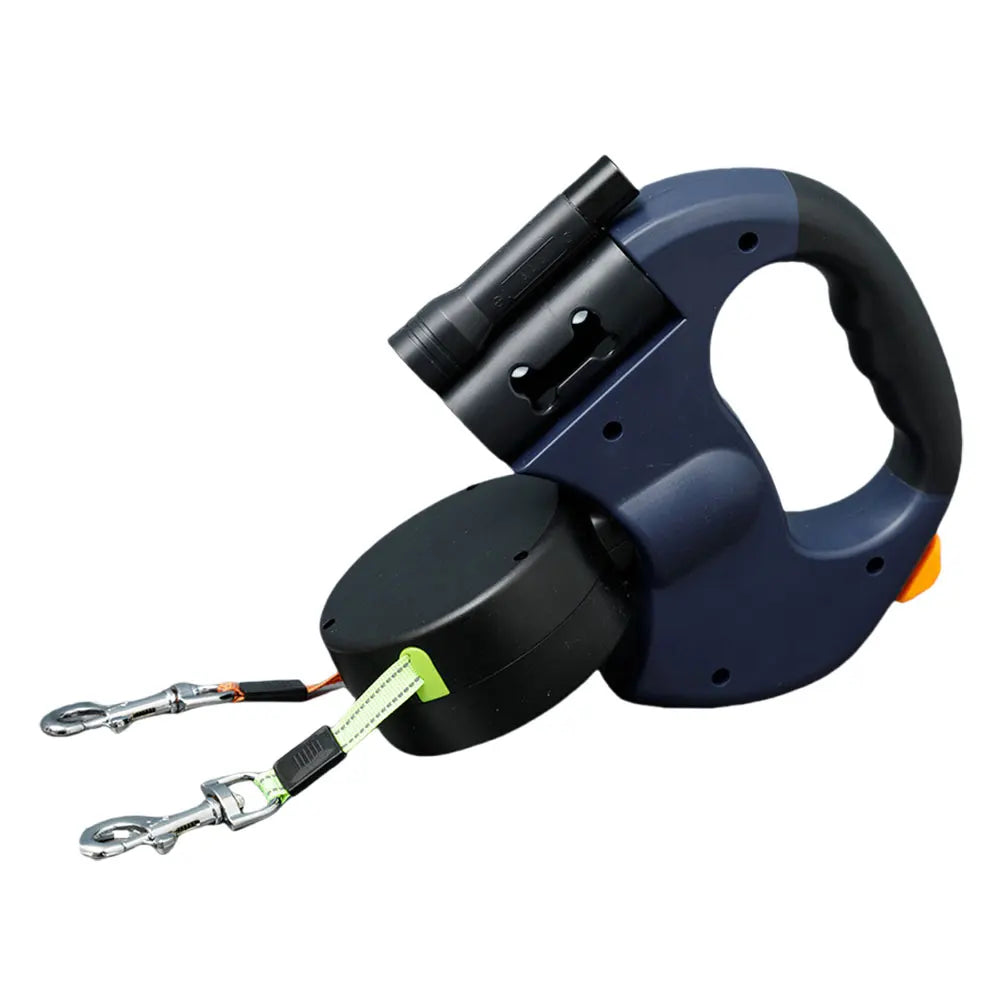 Double Headed Dog Leash – 360° Swivel Dual Pet Walking Leash with LED Light