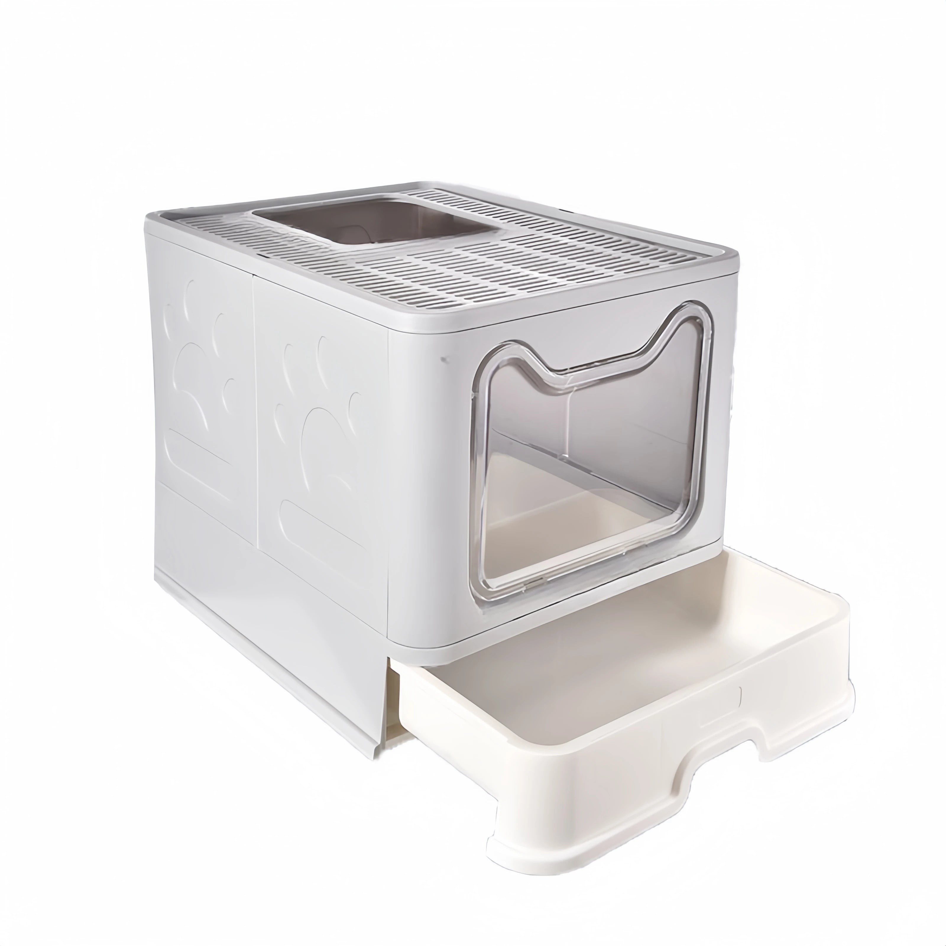 Convenient Foldable Cat Litter Box – Drawer-Style Design with Scooper for Easy Waste Management