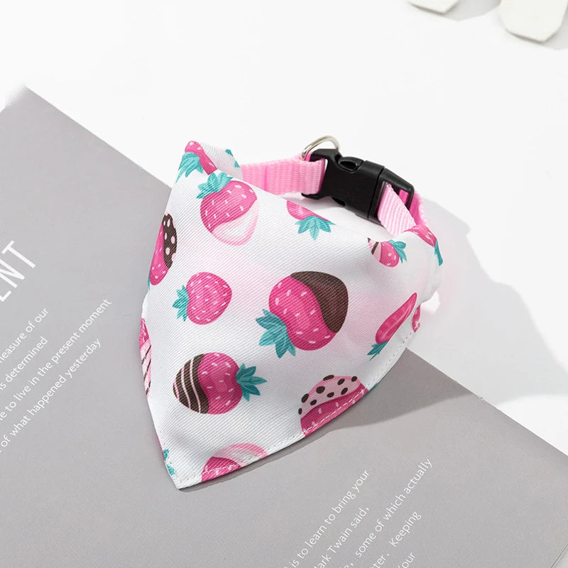 Adjustable Cotton Plaid Dog Bandana – Washable Pet Scarf with Bowtie Collar for Large Dogs & Cats