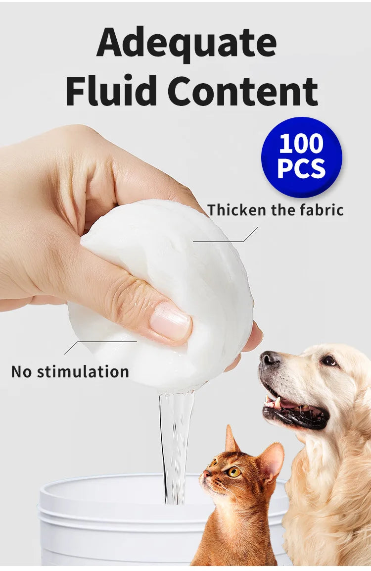 Pet Eye Wipes – Tear Stain Remover for Dogs & Cats, Gentle Cleaning Wet Tissues