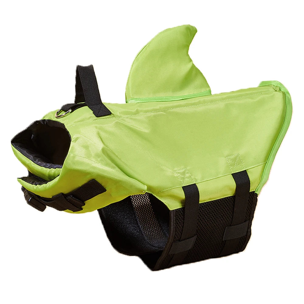 Shark Dog Life Jacket – Enhanced Buoyancy Safety Vest with Handle for Small, Medium & Large Dogs