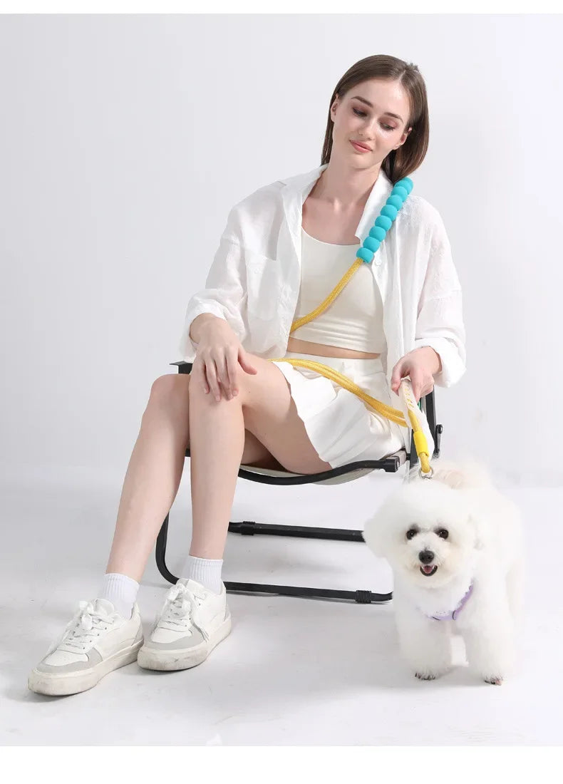 Cotton Candy P-Chain Dog Leash – Anti-Slip, Wear-Resistant Traction Rope