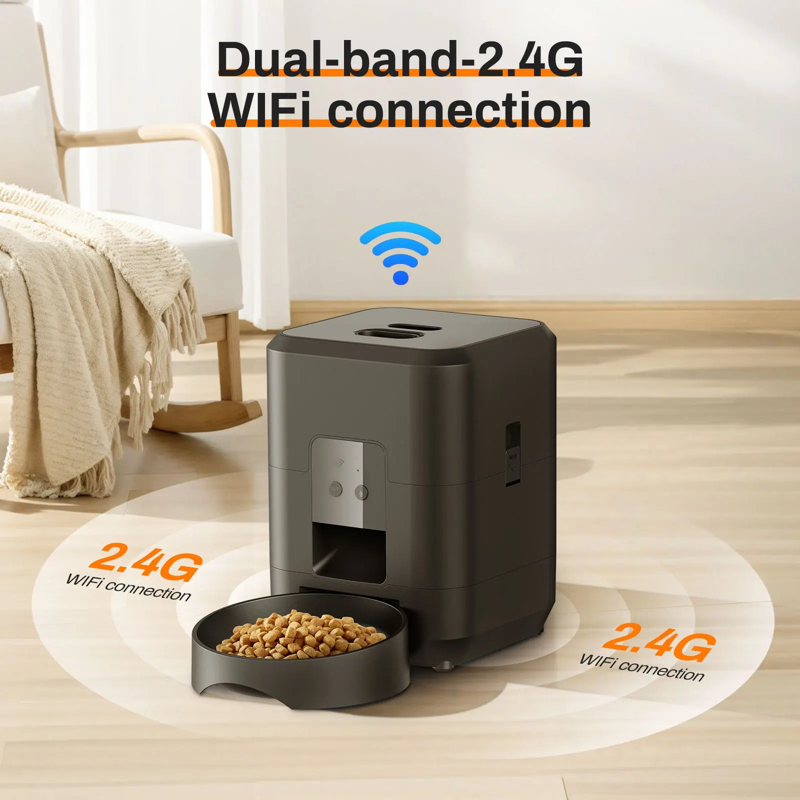 2L Smart Automatic Pet Feeder with WiFi, APP & Camera – Timed Dog & Cat Food Dispenser