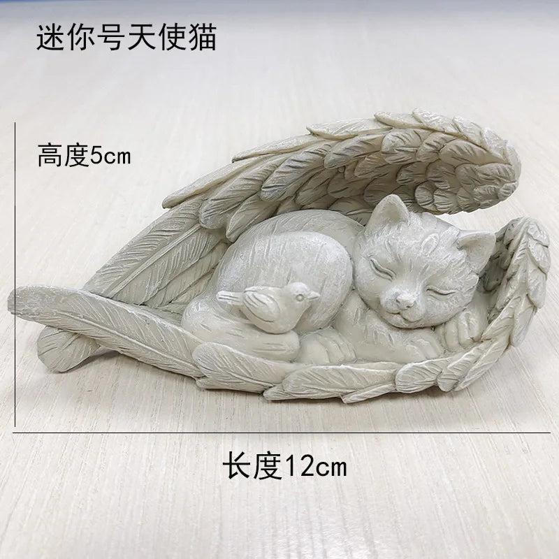 Personalized Pet Memorial Stone – Angel Dog or Cat Resin Tombstone Ornament