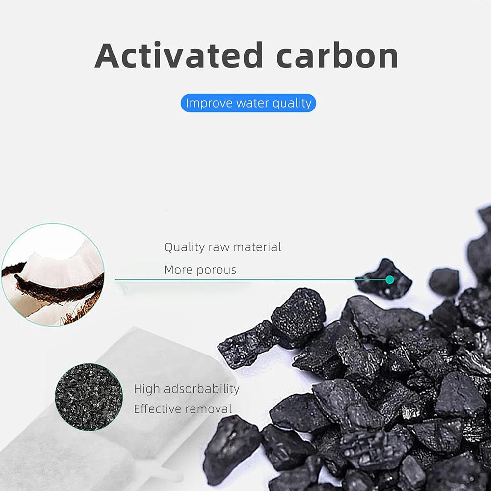 Cat Water Fountain Activated Carbon Replacement Filters – Coconut Shell Carbon & Resin Pet Water Dispenser Filter Elements