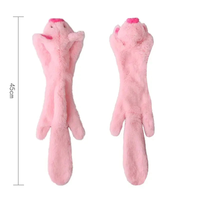 Stuffingless Plush Dog Toy – Durable Squeaky & Crinkle Chew Toy for Dogs (Simulated Animal Design)