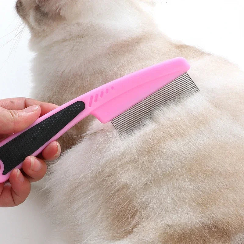 Stainless Steel Flea Comb – Close-Tooth Grooming Tool for Cats & Dogs