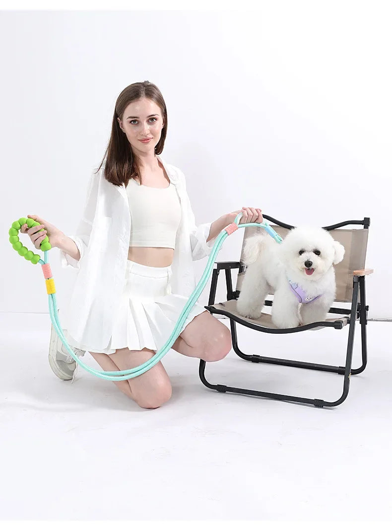 Cotton Candy P-Chain Dog Leash – Anti-Slip, Wear-Resistant Traction Rope