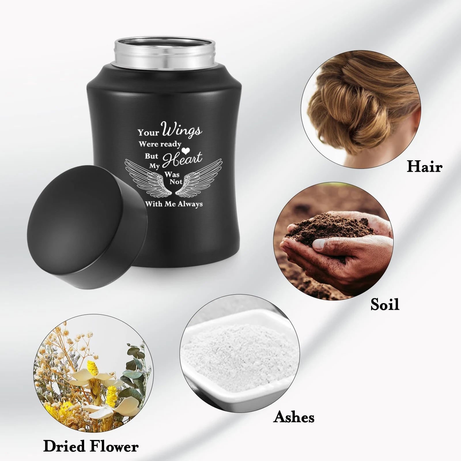 Large Decorative Stainless Steel Cremation Urn for Human or Pet Ashes – Memorial Keepsake Urn
