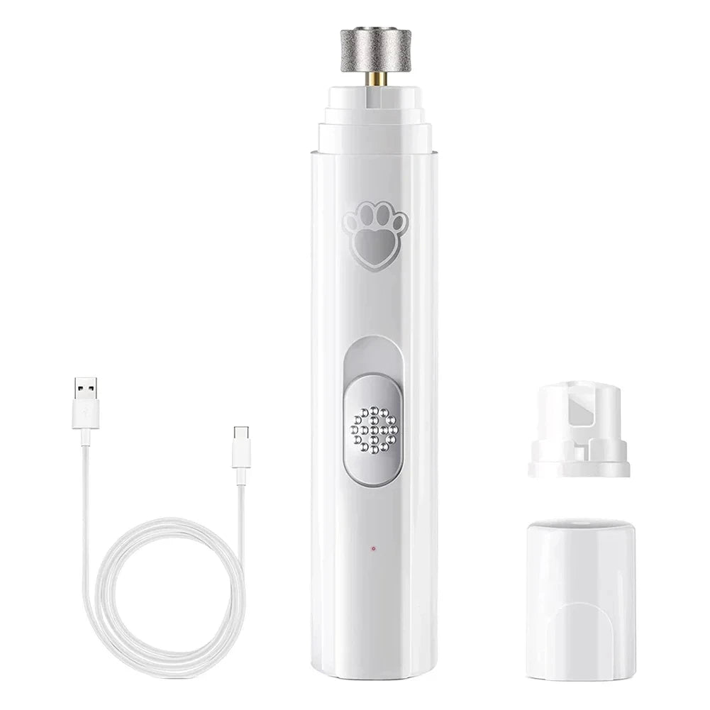 Electric Dog Nail Grinder – USB Rechargeable Pet Nail Clipper & Trimmer with Polisher Wheel for Dogs & Cats