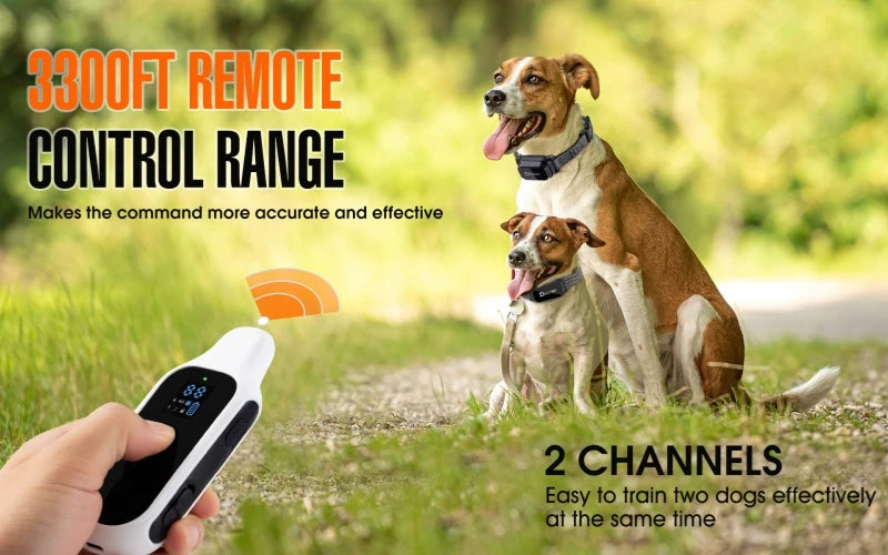800m Rechargeable Dog Training Collar – Waterproof with LCD Remote, Shock, Vibration & Sound