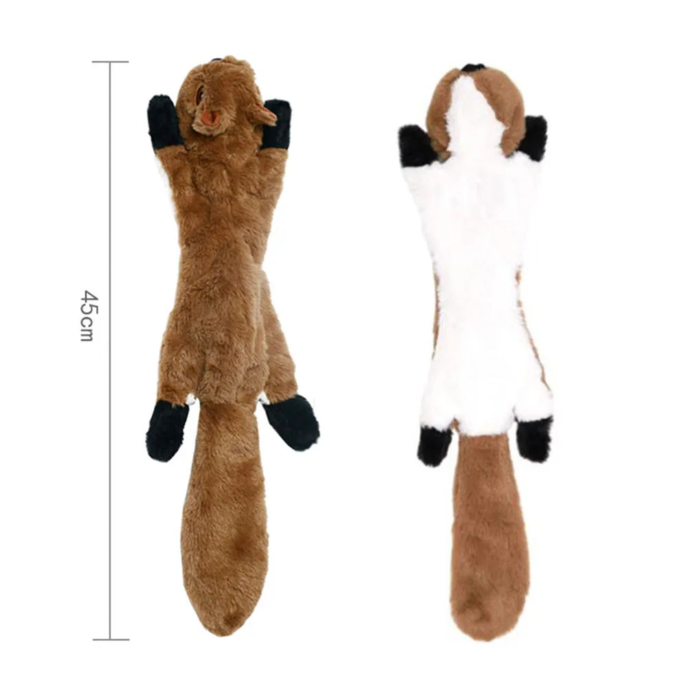 Stuffingless Plush Dog Toy – Durable Squeaky & Crinkle Chew Toy for Dogs (Simulated Animal Design)