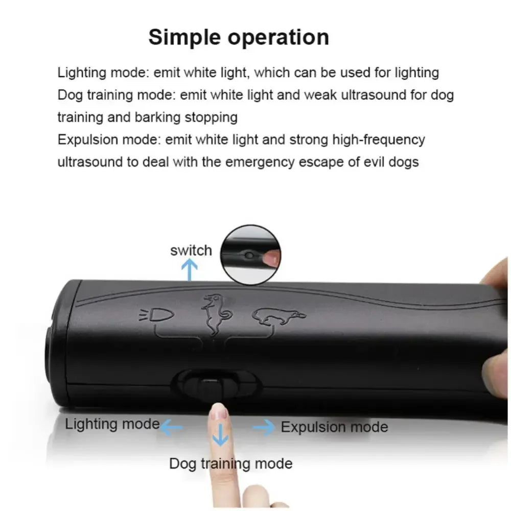 Double Ultrasonic Dog Bark Control Device – High Power Anti-Bark Repeller & Training Tool (Battery-Free)