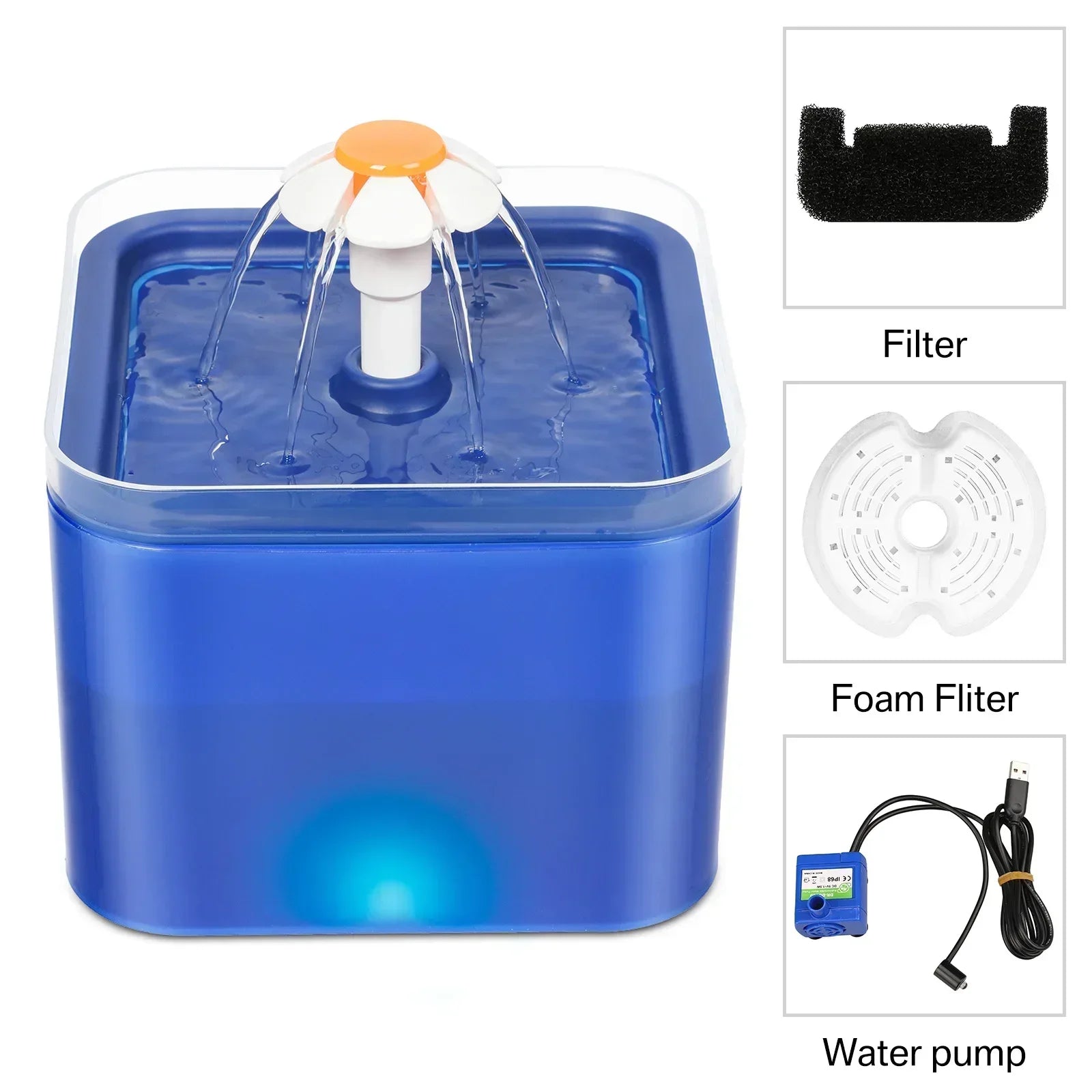 2L Cat Water Fountain – Ultra-Silent Pet Water Dispenser with LED Light