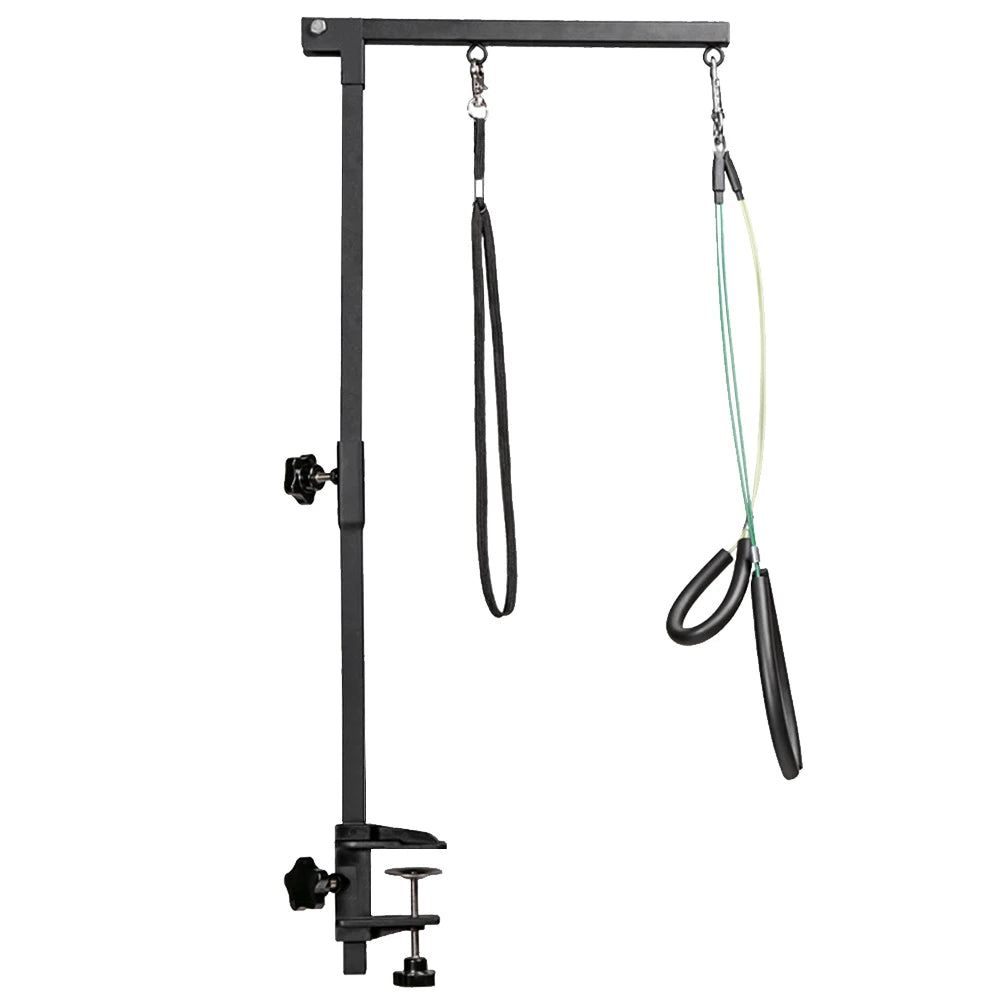 Stainless Steel Dog Grooming Stand with Adjustable Arm & Restraint Rope