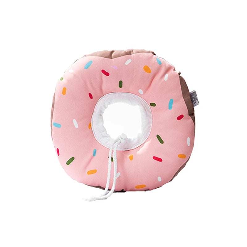 Cute Donut Cat Recovery Collar – Adjustable Soft E-Collar for Cats & Small Dogs
