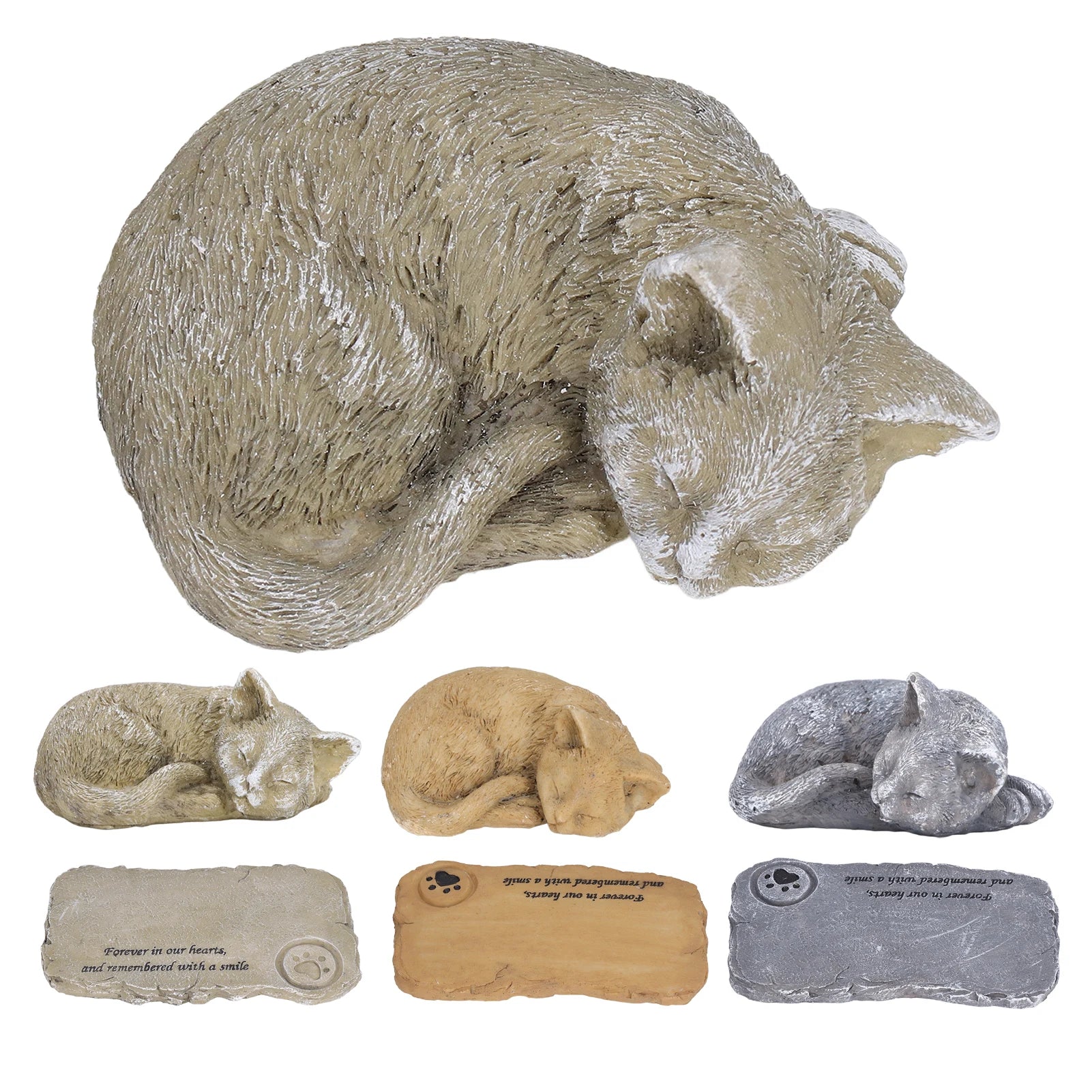 Weatherproof Resin Pet Memorial Garden Stone – Outdoor Gravestone for Dog or Cat