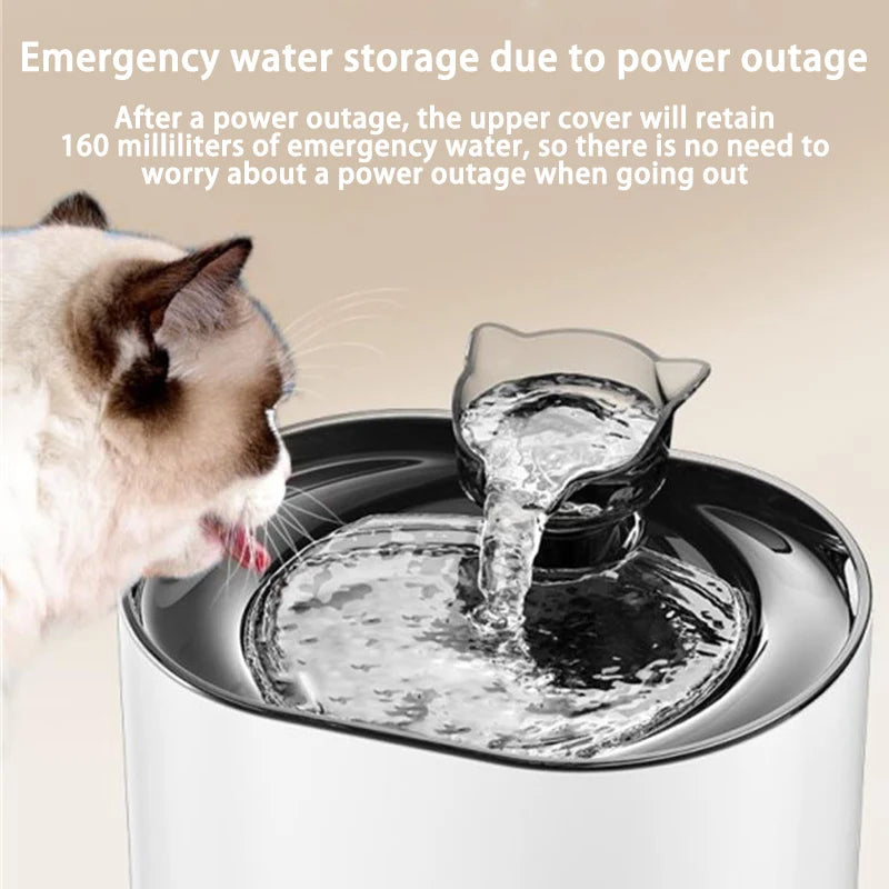 Cat Water Fountain – USB Quiet Pump, Automatic Recirculating Pet Water Dispenser for Cats & Small Dogs with Filter