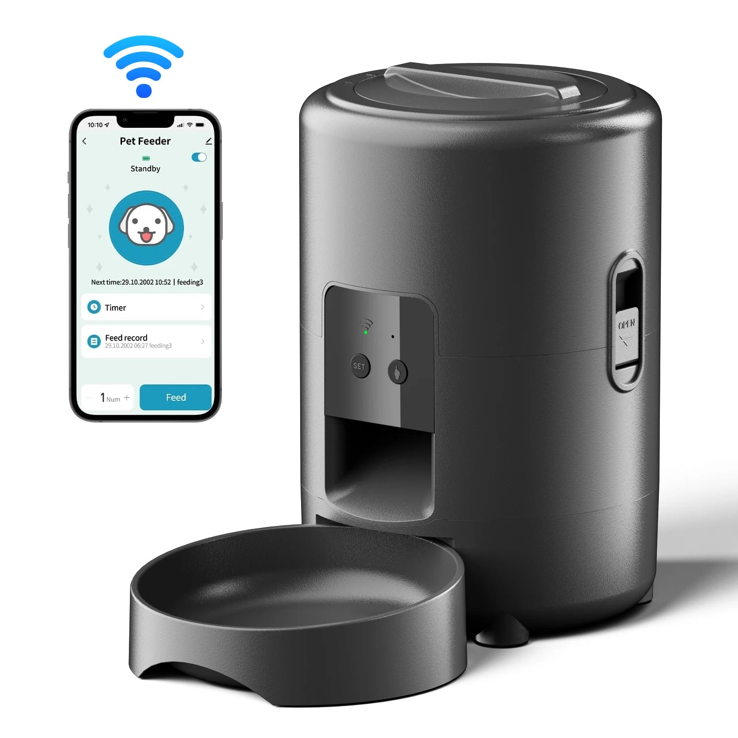 2L Smart Automatic Pet Feeder with WiFi, APP & Camera – Timed Dog & Cat Food Dispenser