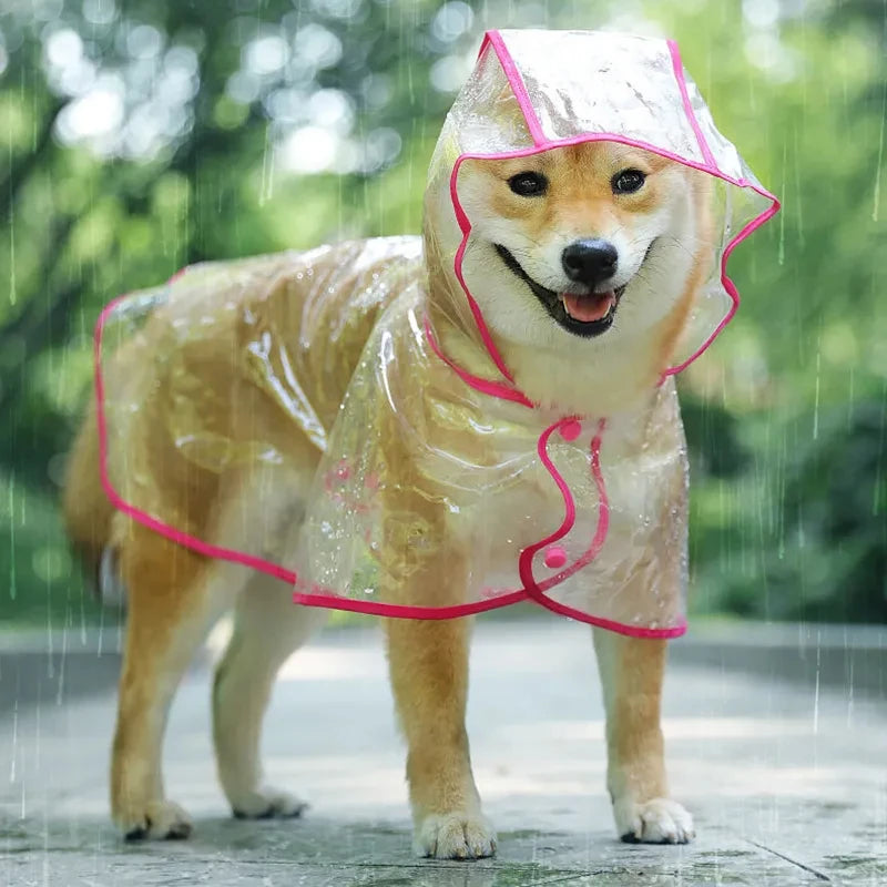 Transparent Dog Raincoat – Waterproof Hooded Rainwear for Small Dogs & Puppies