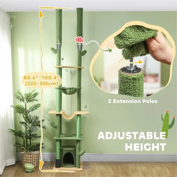 Sturdy Cat Tree with Anti-Tip Kit – Scratching Posts & Grooming Features