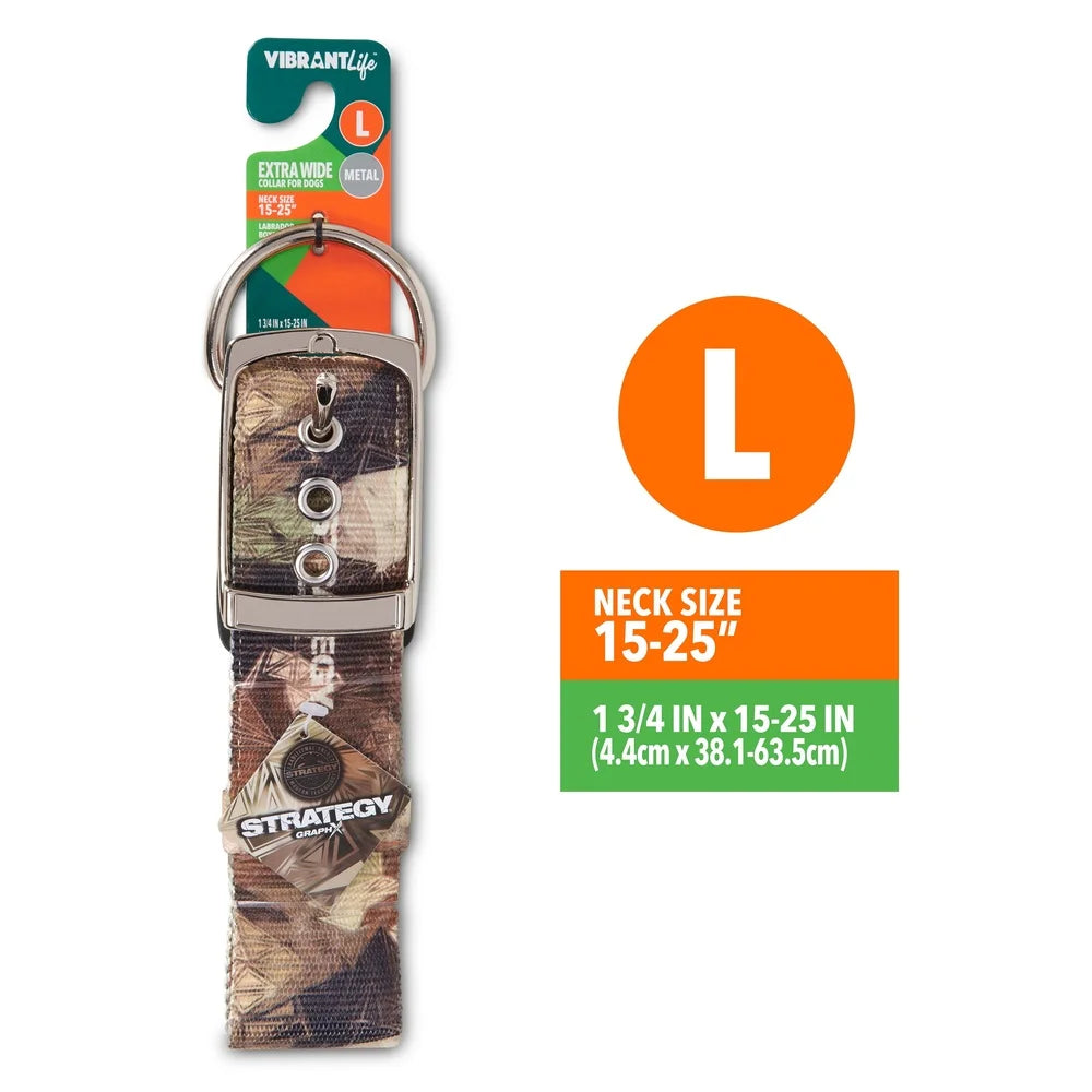 Extra Large Dog Collar – Adjustable, Comfortable with Metal Buckle & D-Ring Leash Attachment