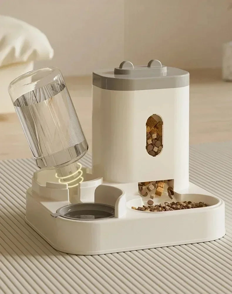 Automatic Pet Feeder & Water Fountain – Large Capacity Food Storage Dispenser for Dogs & Cats