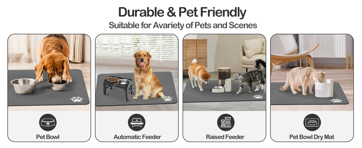 Absorbent Pet Feeding Mat – Quick-Dry Placemat for Dogs & Cats