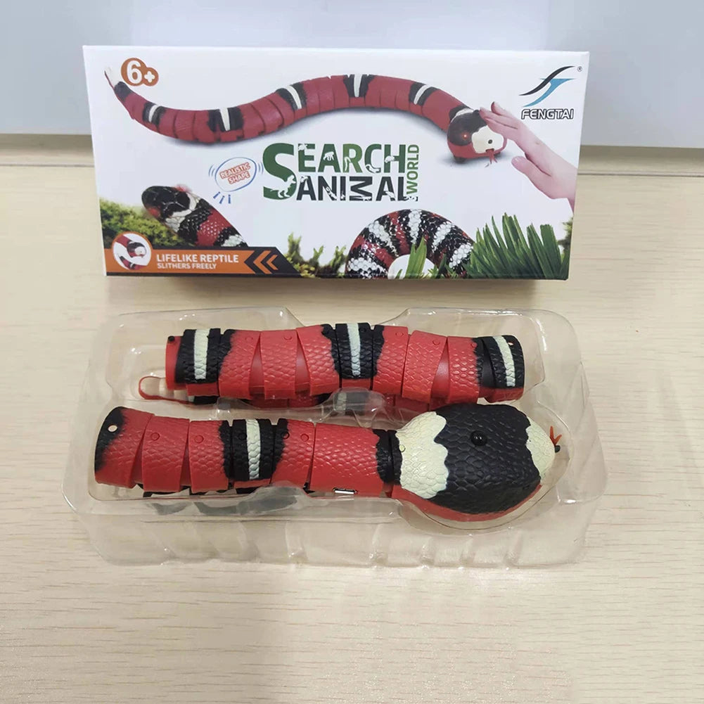 Smart Sensing Snake – Rechargeable Interactive Moving Cat Toy with Obstacle Detection & Escape Motion