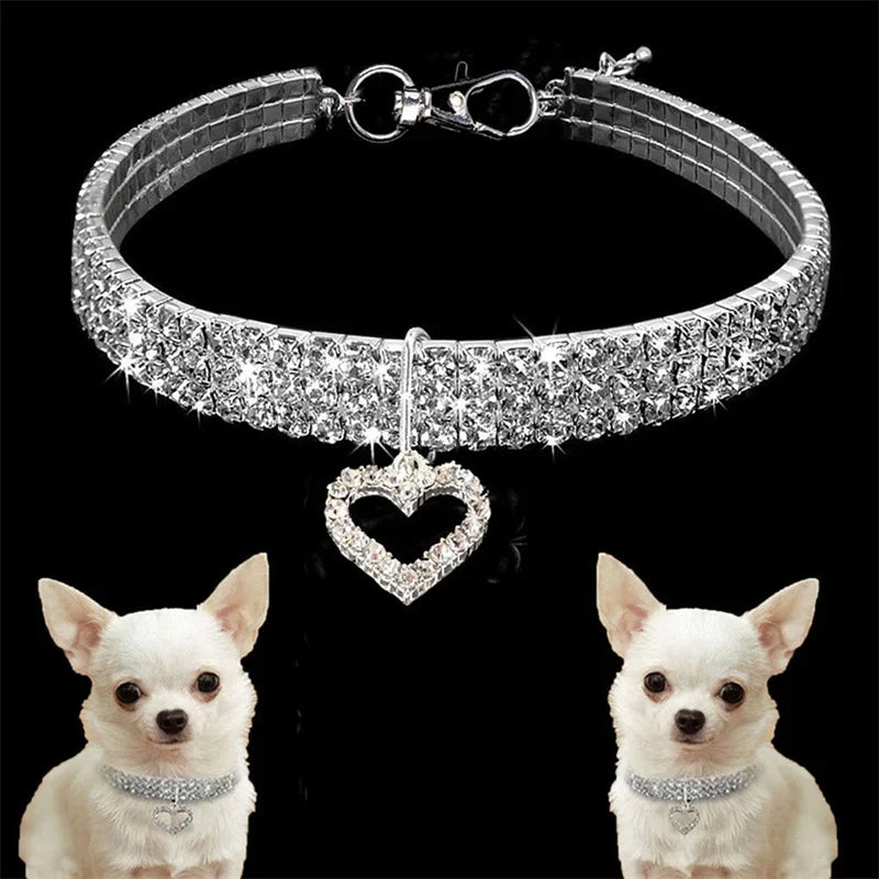 Bling Rhinestone Dog Collar – Crystal Pet Collar for Small and Medium Dogs