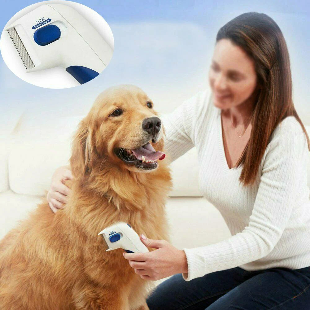 1Pc Pet Licke Electric Tick Remover Comb – Safe & Effective Flea, Tick, and Lice Killer Cleaning Tool for Dogs, Cats, and Small Pets