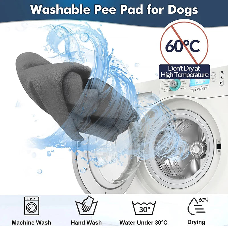 Waterproof Reusable Dog Pee Pad – Extra Large Absorbent Pet Bed Mat with Cute Dog Paw Prints