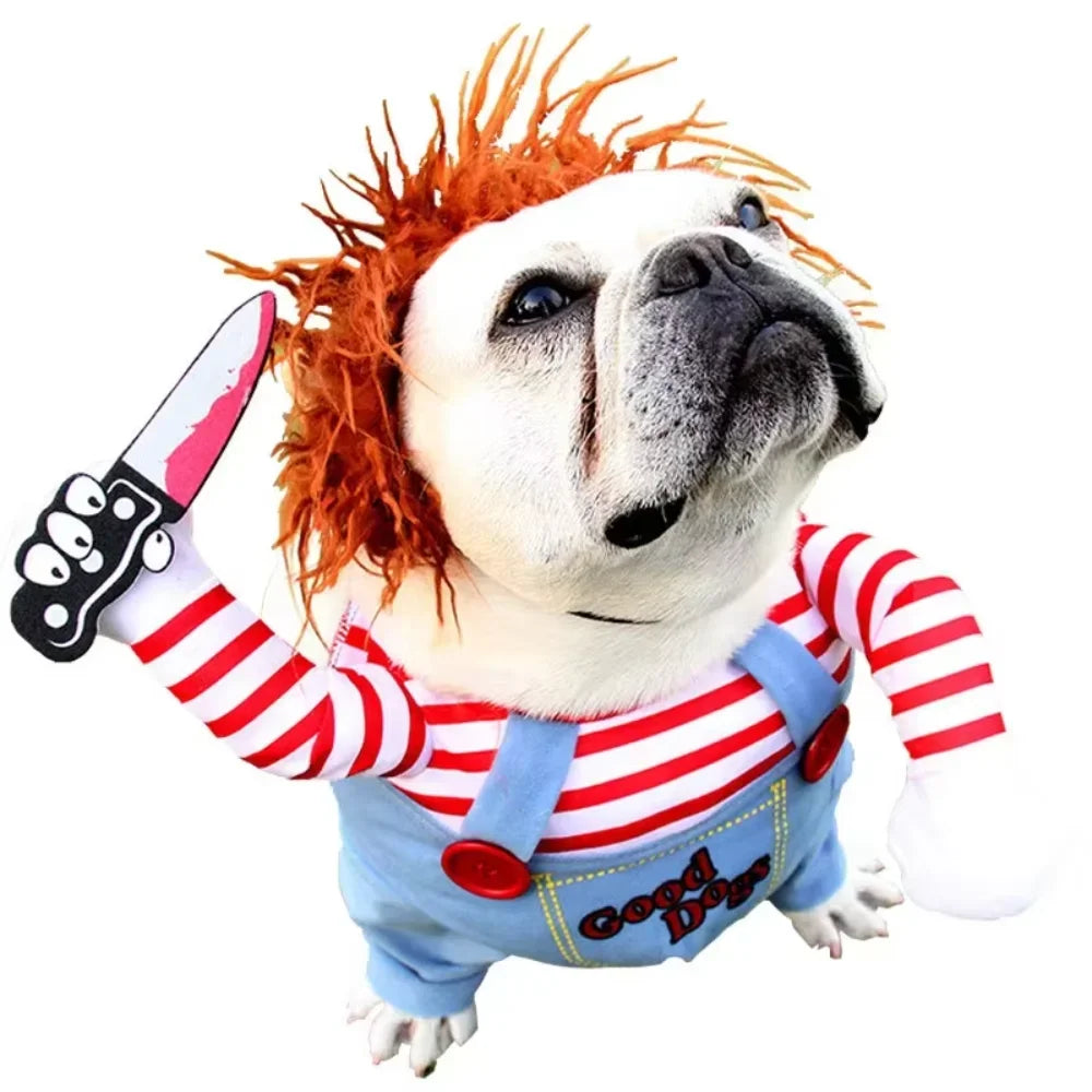 Pet Chucky Costume – Funny Halloween Dog & Cat Cosplay Outfit
