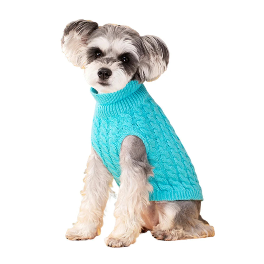 Classic Solid Dog Sweater – Winter Pullover for Small Dogs